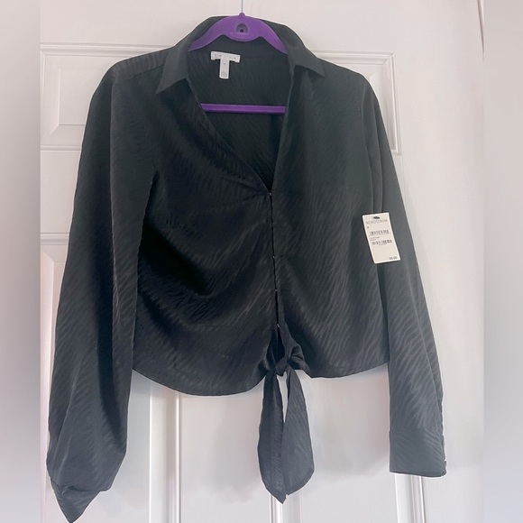 Leith Black pattern top M New - Picture 1 of 4